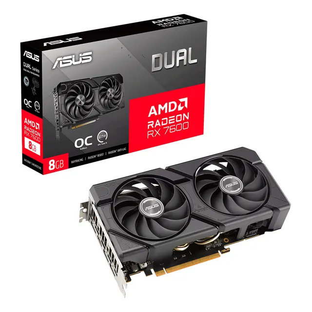 Tarjeta De Vídeo Asus Dual Amd Radeon Rx 7600 Evo Oc 8gb