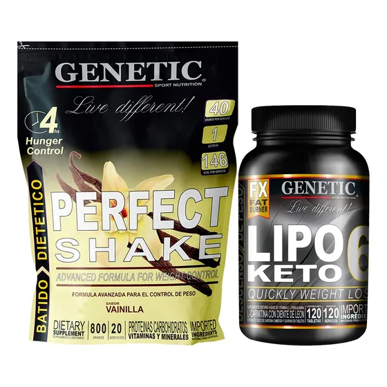60 Días Quemagrasas Lipo 6 Keto Batido Perfect Shake Genetic