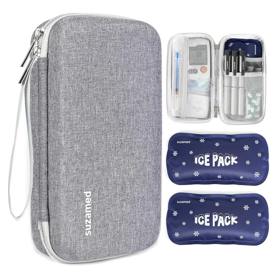 Estuche Rigido Para Insulina Portátil Termo Medicamentos Gel