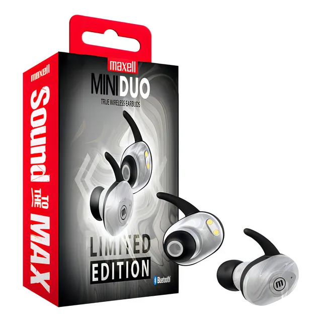 Audífonos Inalámbricos Maxell MiniDuo Bluetooth Tws Mic Blanco