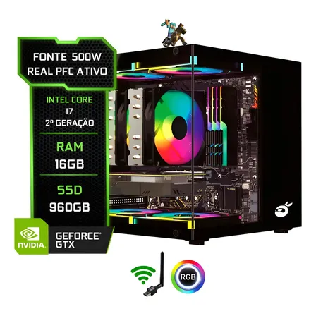 Pc Gamer Intel Core I7, 16gb, Ssd 960gb, Vídeo 1gb 960 Gb 16 Gb Intel Hd Graphics 3000