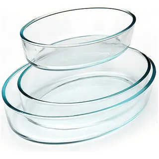 Conjunto 3 Assadeiras Vidro Temperado Oval 1,5l 2l 3l Forno Conjunto 3 Assadeiras Vidro Temperado Oval 1,5l 2l 3l Forno