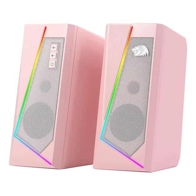 Altavoces Redragon Gs520 Rgb 3 5mm Alimentación Usb Rosado