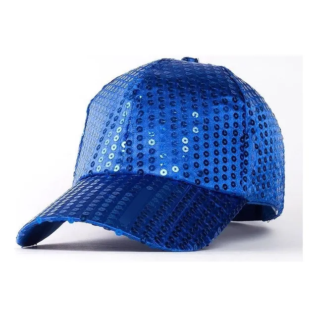 Boné Azul Bordado C/ Lantejoula Paetê - Dançarina Festa Funk