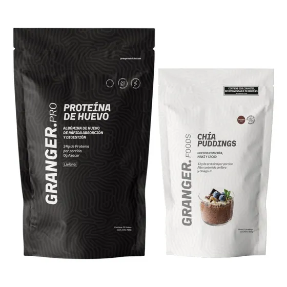 Granger Proteína De Huevo 750g+ Chia Puddings 300g Chocolate