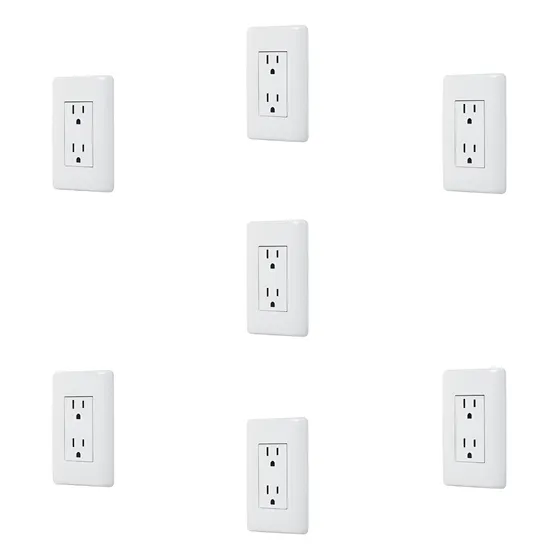 Kit De 7 Contacto Duplex, 2 Polos + Tierra, Volteck Basic Blanco