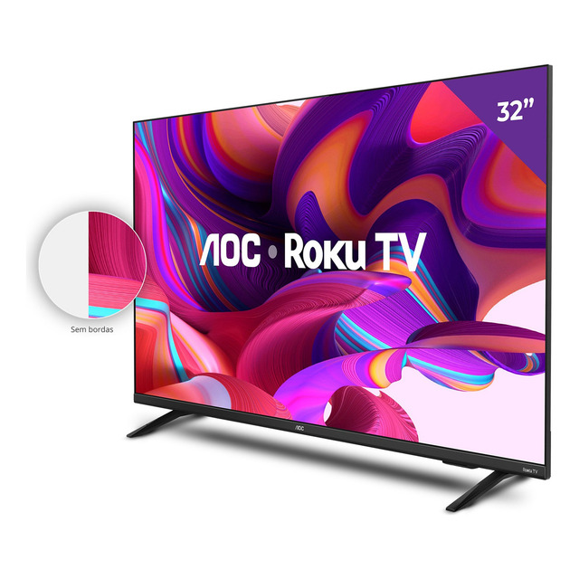 Smart Tv 32 Polegadas Hd Roku Tv 32s5135/78g Preta Aoc Smart Tv 32 Polegadas Hd Roku Tv 32s5135/78g Preta Aoc