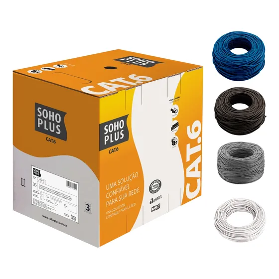 25 Metros De Cabo Rede Cat6 Sohoplus Furukawa 100% Cobre