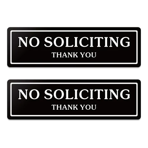 2 Letrero No Soliciting Para Casa Mejorado 9.5 X 2.8  Hogar