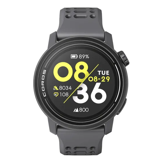 Reloj inteligente deportivo Coros Pace 3 Gps, funda negra de silicona, correa negra, bisel negro