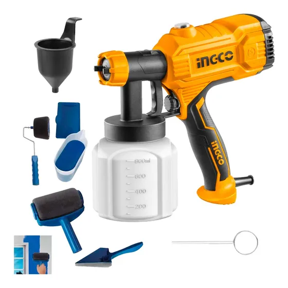 Pistola De Pintar 450w Ingco + Set Rodillos Recargables