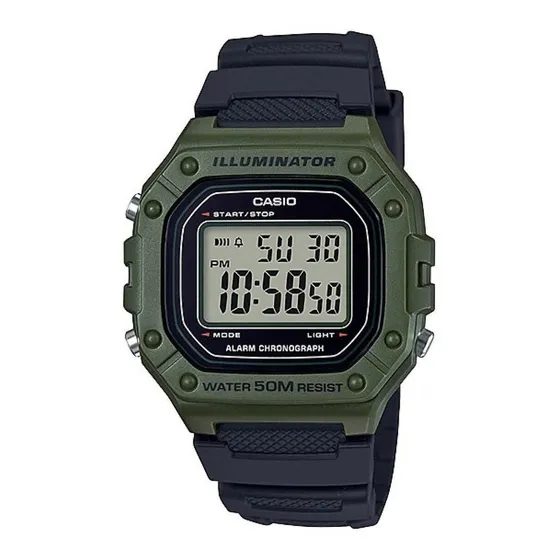 Relógio Casio Masculino Digital Illuminator W-218h-3avdf Correia Preta