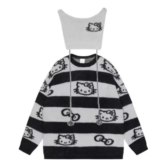 Suéter Hello Kitty Rosa Leche Para Mujer 2023 Otoño Y