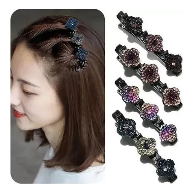 Mechones De Pelo Trenzado Con Piedras De Cristal Brillante,