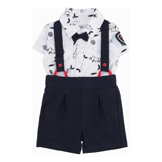 Conjunto Recién Nacido De Body Y Bermuda Blanco Talla 3 meses