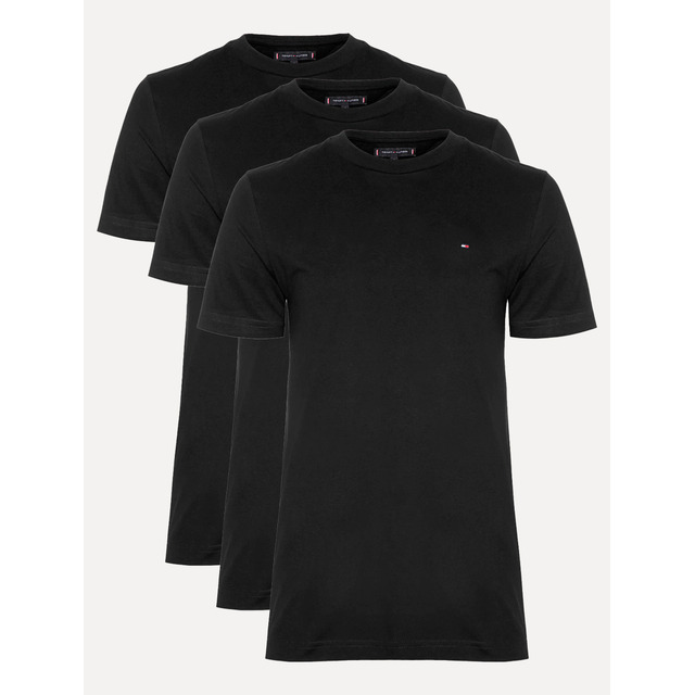 Kit Camisetas Tommy Hilfiger Masculina Essential Preta 3un Kit Camisetas Tommy Hilfiger Masculina Essential Preta 3un
