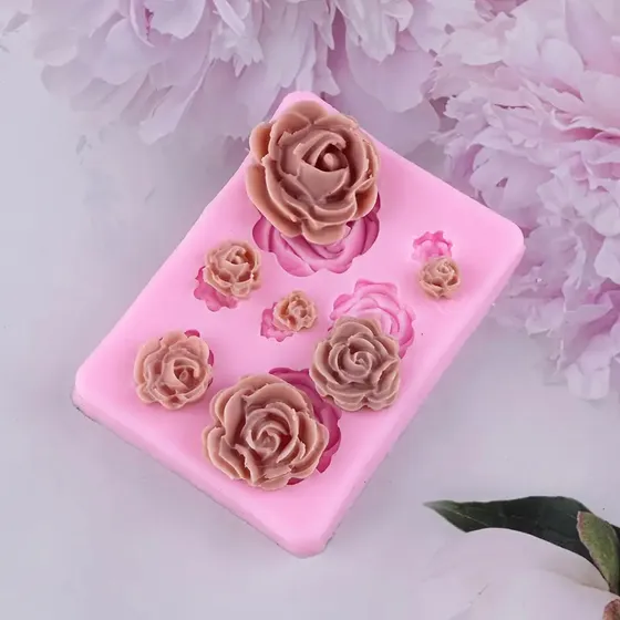 Molde De Silicon Rosas 3d Jabones Chocolates Repostería