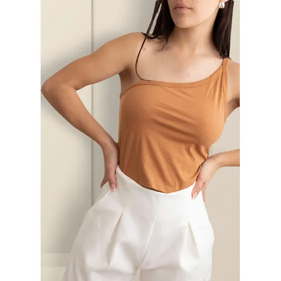 Crop Top Nano De Un Hombro Jersey Naomi #2423