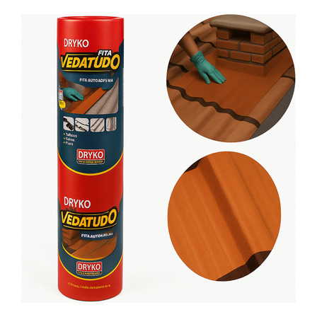 Dryko Fita Asfáltica Vedatudo 90cm Rolo 10m Terracota Dryko Fita Asfáltica Vedatudo 90cm Rolo 10m Terracota