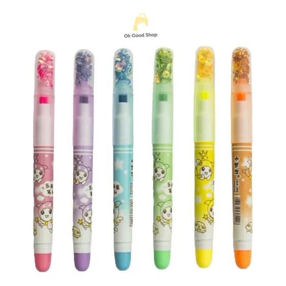 Kit 6 Marca Textos Coloridos Formato Estrela Lantejoula