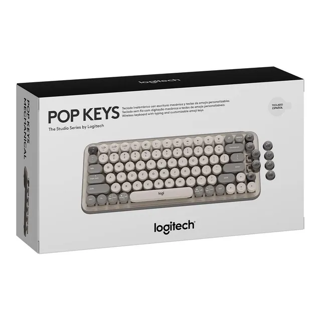 Teclado Logitech Pop Keys Multi-device Bt Mist Sand Gray
