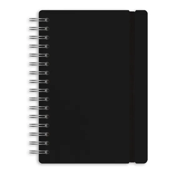 Cuaderno Studio A5 Rayado 80 Hojas Cuero Reciclado Duradero Color Negro