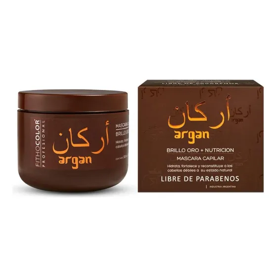 Fithocolor Máscara Capilar Argan Brillo Oro Nutrición X300gr