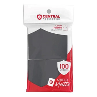 Kit 100 Un Sleeves Central Shield Matte Preto Cards Pokemon Kit 100 Un Sleeves Central Shield Matte Preto Cards Pokemon