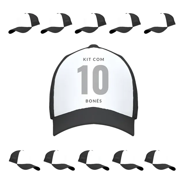 Kit 10 Boné Liso Aba Curva Telinha Sublimaçao Bordar        