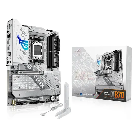 Placa Wi-Fi D5 Atx Am5 para jogos Asus Rog Strix X870-a branca