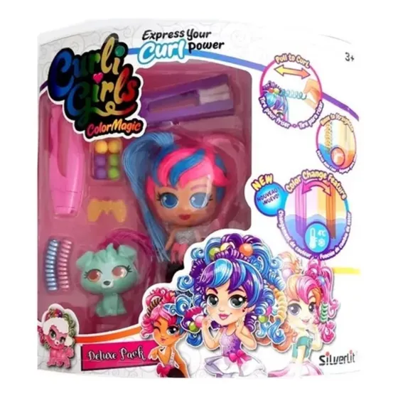 Curli Girls Color Magic Muñeca Con Accesorios Deluxe Pack 