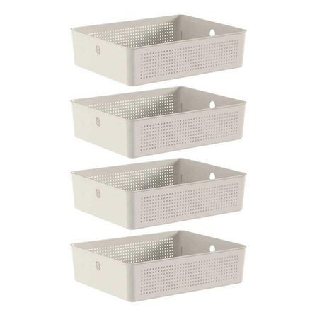 Kit 4 Cestos 8,2l Organizador Ou Flow 9cm X 27cm X 34cm Kit 4 Cestos 8,2l Organizador Ou Flow 9cm X 27cm X 34cm