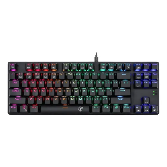 Teclado gamer T-Dagger Bora QWERTY T-Dagger Blue español color negro con luz RGB