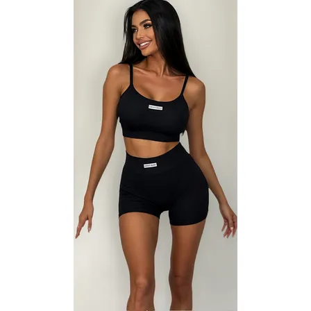 Set Deportivo De Mujer Conjunto 2 Piezas Calza Corta + Top