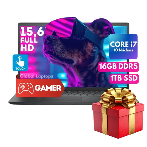 Dell Gamer Core I7 1355u 16 GB de RAM 1 TB Ssd Pantalla táctil 15,6 FHD 1920 X 1080 Intel Iris Xe Graphics Incluye Windows 11 Instated Laptop Dc1520792 With Gift