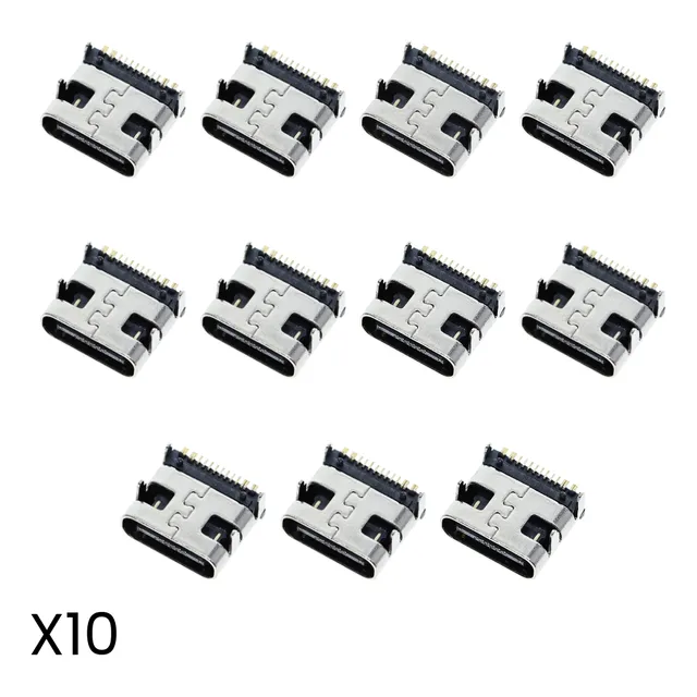Pin De Carga Usb-c 16 Pines Smt Hembra Usb Tipo C Kit-10