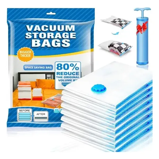 8 Unidad Bolsas Organizadoras Al Vacio Con Bomba Manual | Cuotas sin interés