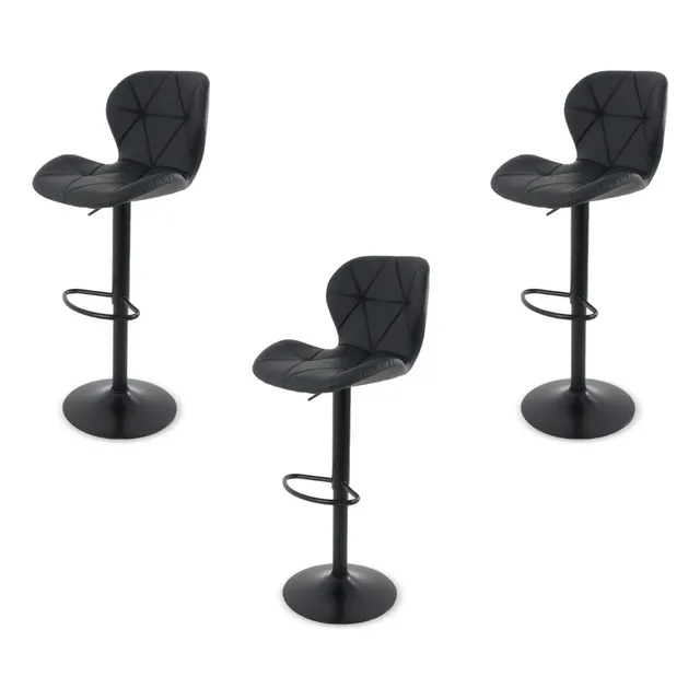 Banco De Bar Y Barra Cocina Altura Ajustable Diseño Elegante Acabado De La Estructura Mate Color Negro