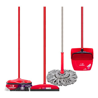 Kit 1 Pá Caçamba 1 Rodo 30cm 1 Varre Muito 1 Mop Autotorção Kit 1 Pá Caçamba 1 Rodo 30cm 1 Varre Muito 1 Mop Autotorção