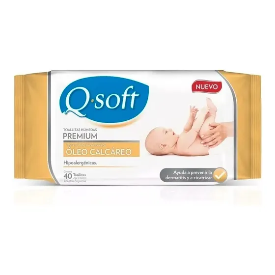 Toallitas Húmedas Para Bebé | Q-soft Premium Óleo Cal | 40u.