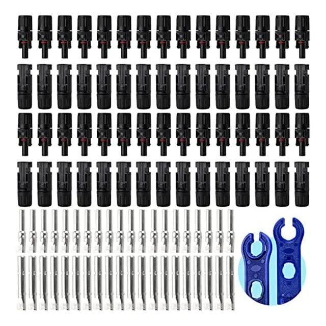 40 Pares Conector Panel Solar Mc4 Hembra Macho Llave 30a