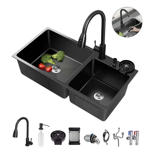 Fregadero De Cocina 304 Acero Inoxidable 8045 Grifo Incluido