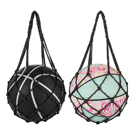 Bolsa De Malla Para Balones - 2 Piezas, Negra, Ajustable