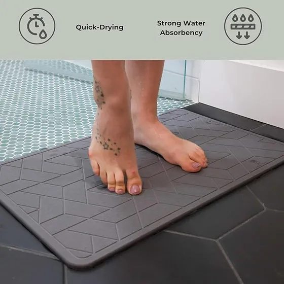 Alfombra Secado Rapido Baño Piedra Diatomitas Absorbente