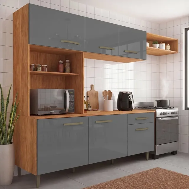 Cozinha Emilly 6 Portas 4 Gavetas C/ Nichos Yescasa