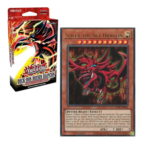 Yugioh Deck Deuses Egípcio Slifer O Dragão Celeste Português