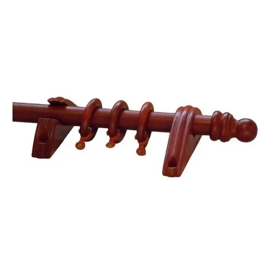 Barrales De Madera Con Argollas Para Cortinas De 1,00 X 22mm