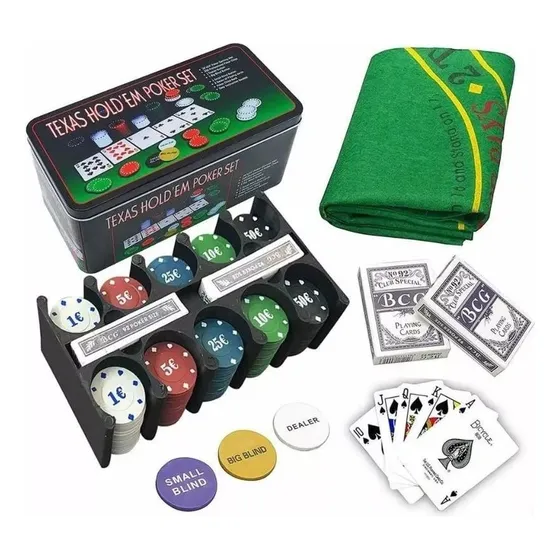 Set Juego De Mesa Poker  Texas Por 200 Fichas 