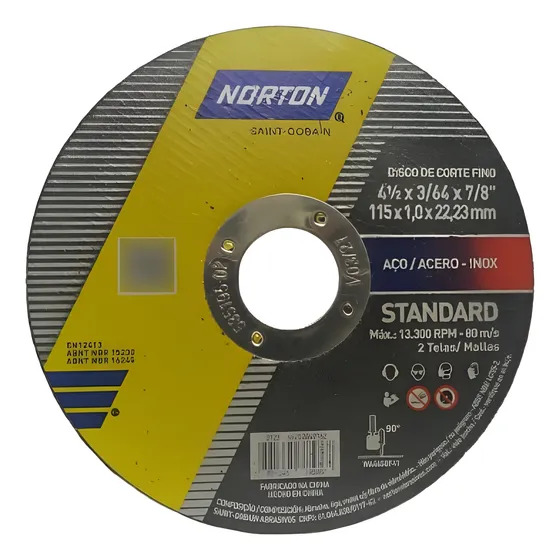 Disco De Corte Metal 4-1/2 X 3/64 X 7/8  Norton