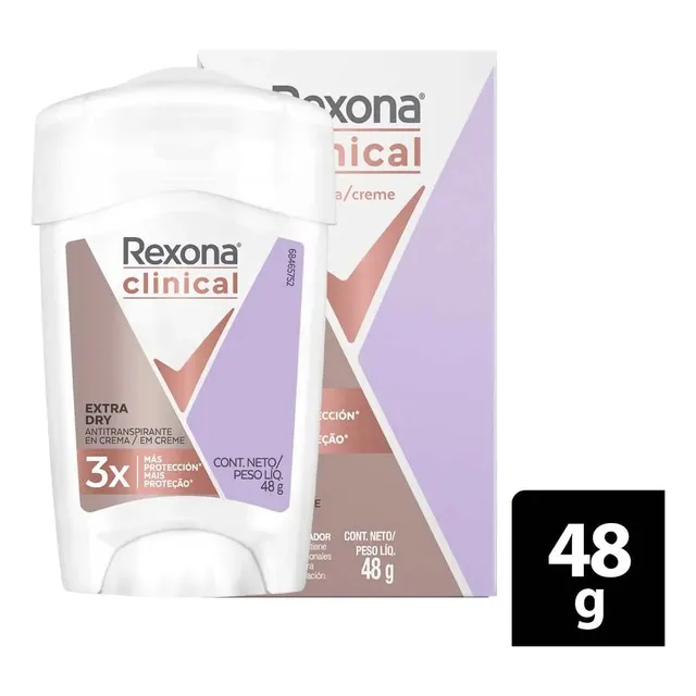 Antitranspirante En Crema Rexona Clinical Extra Dry 48 G